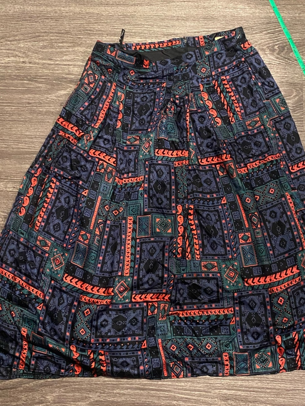 Vintage KLAFFER Made in West Germany Geometric Pleated Midi Skirt